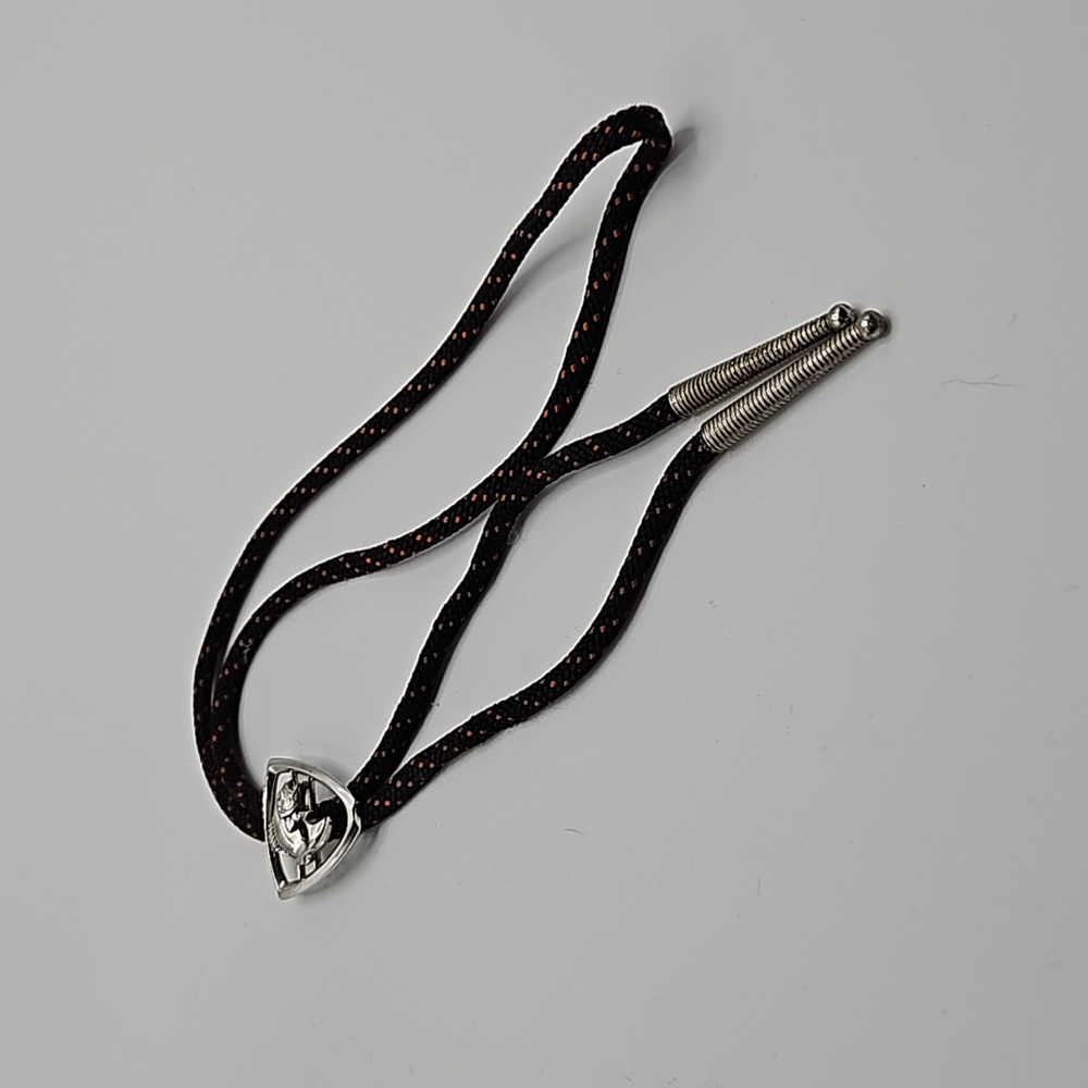 Vintage Hickok USA silver toned large mouth bass bolo tie